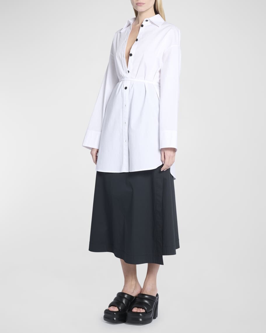 

Мини-платье из поплина с пуговицами спереди Proenza Schouler White Label
