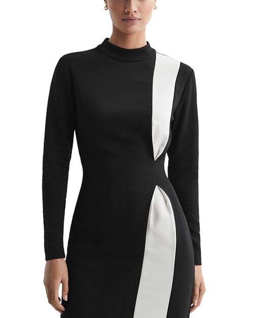 

Платье Millie с воротником-стойкой REISS, цвет Black