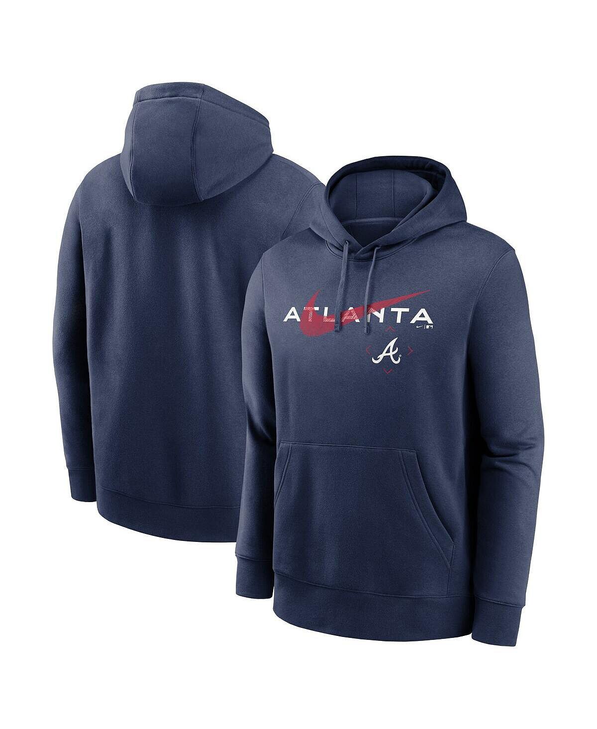 

Мужской темно-синий пуловер с капюшоном Atlanta Braves Swoosh NeighborHOOD Nike