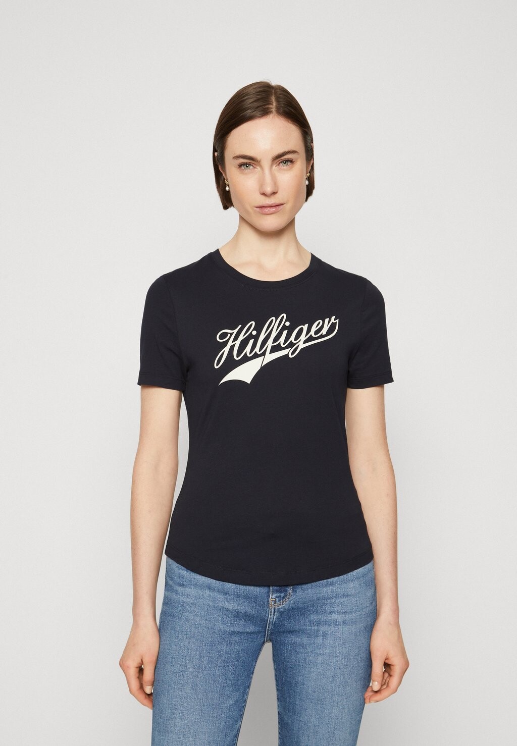 

Футболка с принтом SLIM TEE Tommy Hilfiger, темно-синий