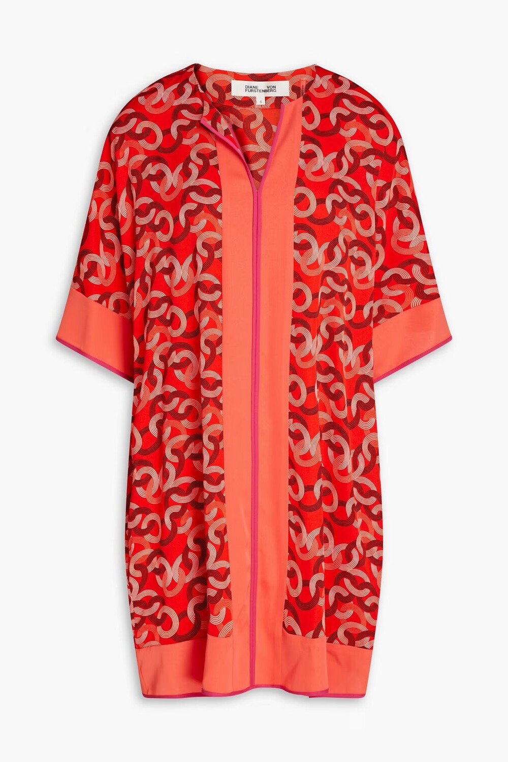 

Туника из крепа с принтом Babette Diane Von Furstenberg, папайя
