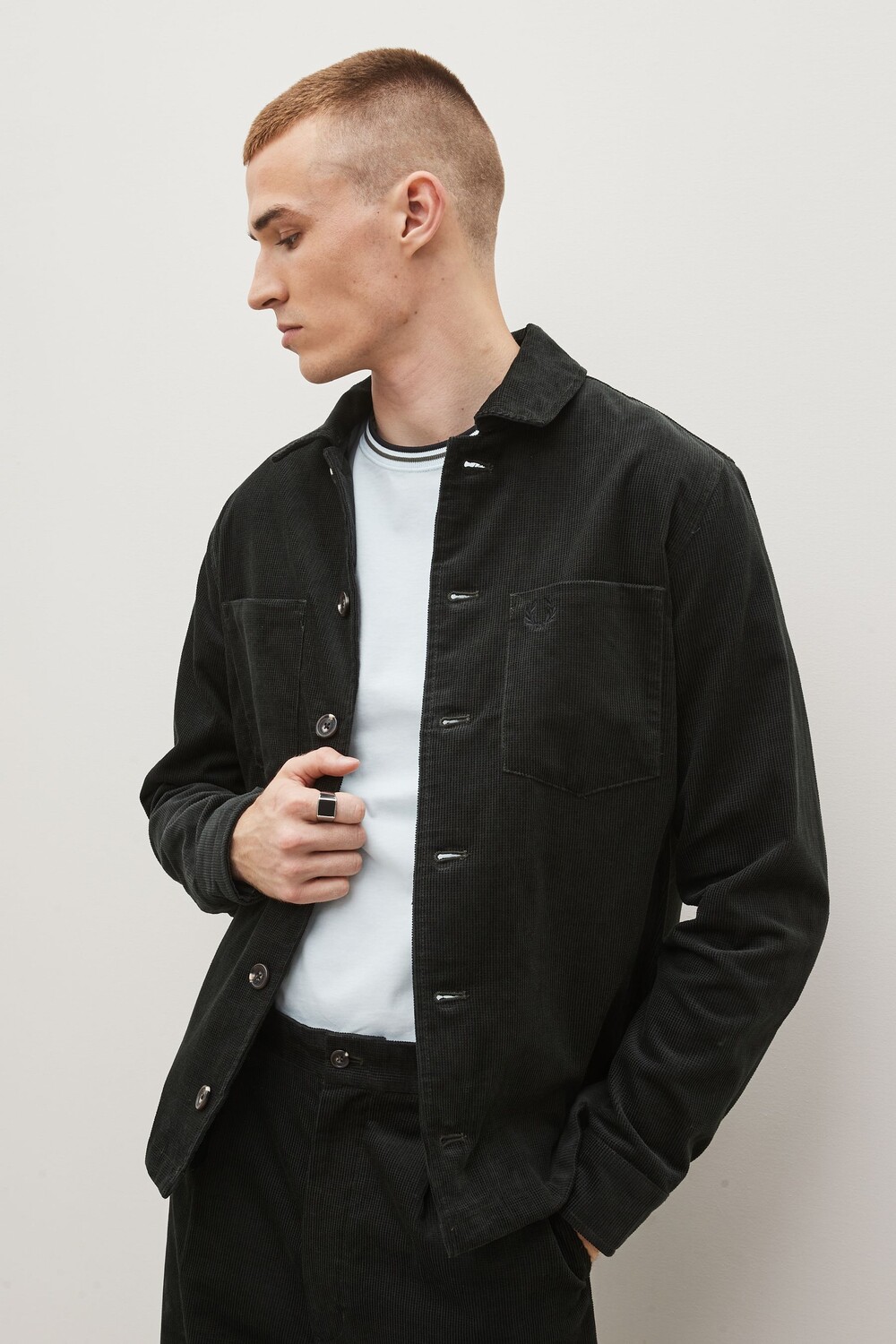 

Зеленая вафельная рубашка с рубашкой Fred Perry, зеленый