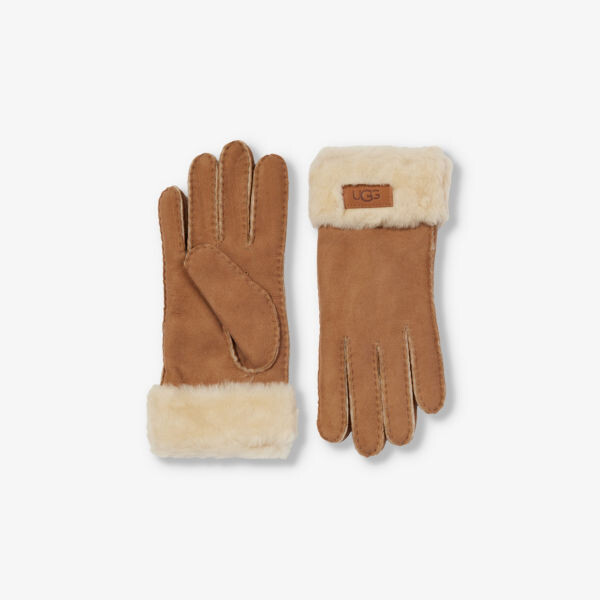 

Перчатки из замши и овчины с нашивкой-логотипом Ugg, цвет chestnut