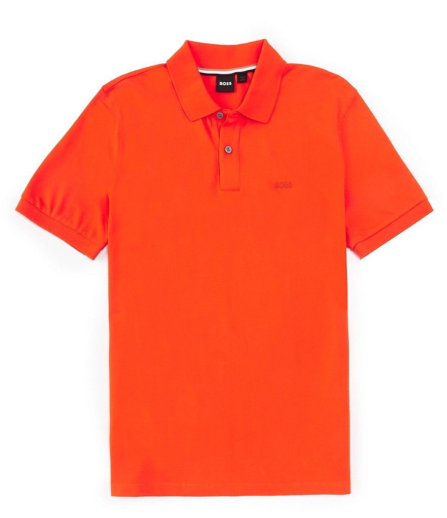 Рубашка поло с короткими рукавами Hugo Boss BOSS Pallas, оранжевый оранжевый блейзер в полоску hugo alera hugo red