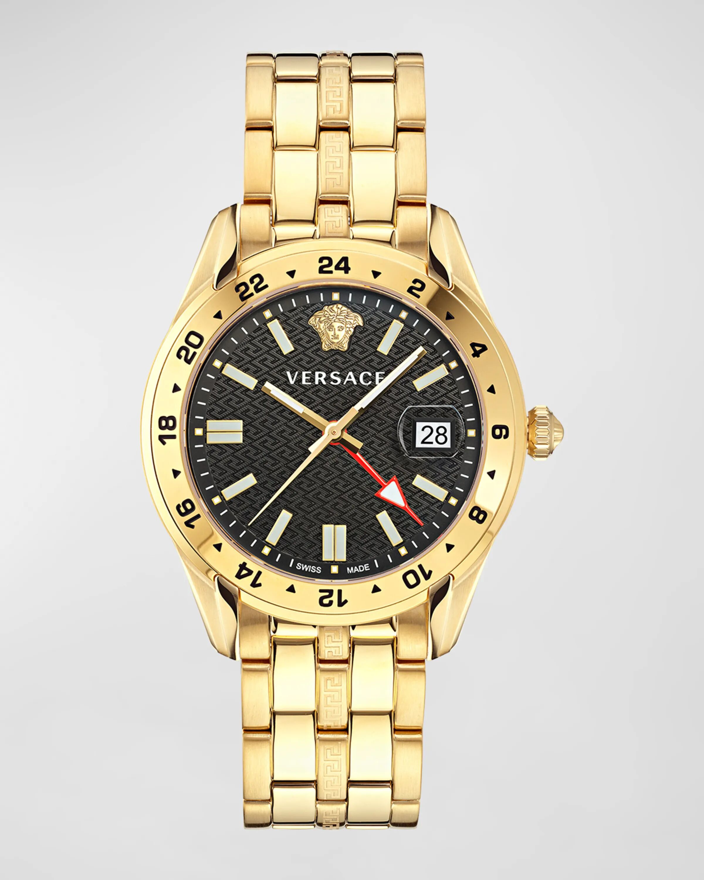 

Мужские часы Greca Time IP из желтого золота с браслетом, 41 мм Versace, цвет Ip Yellow Gold