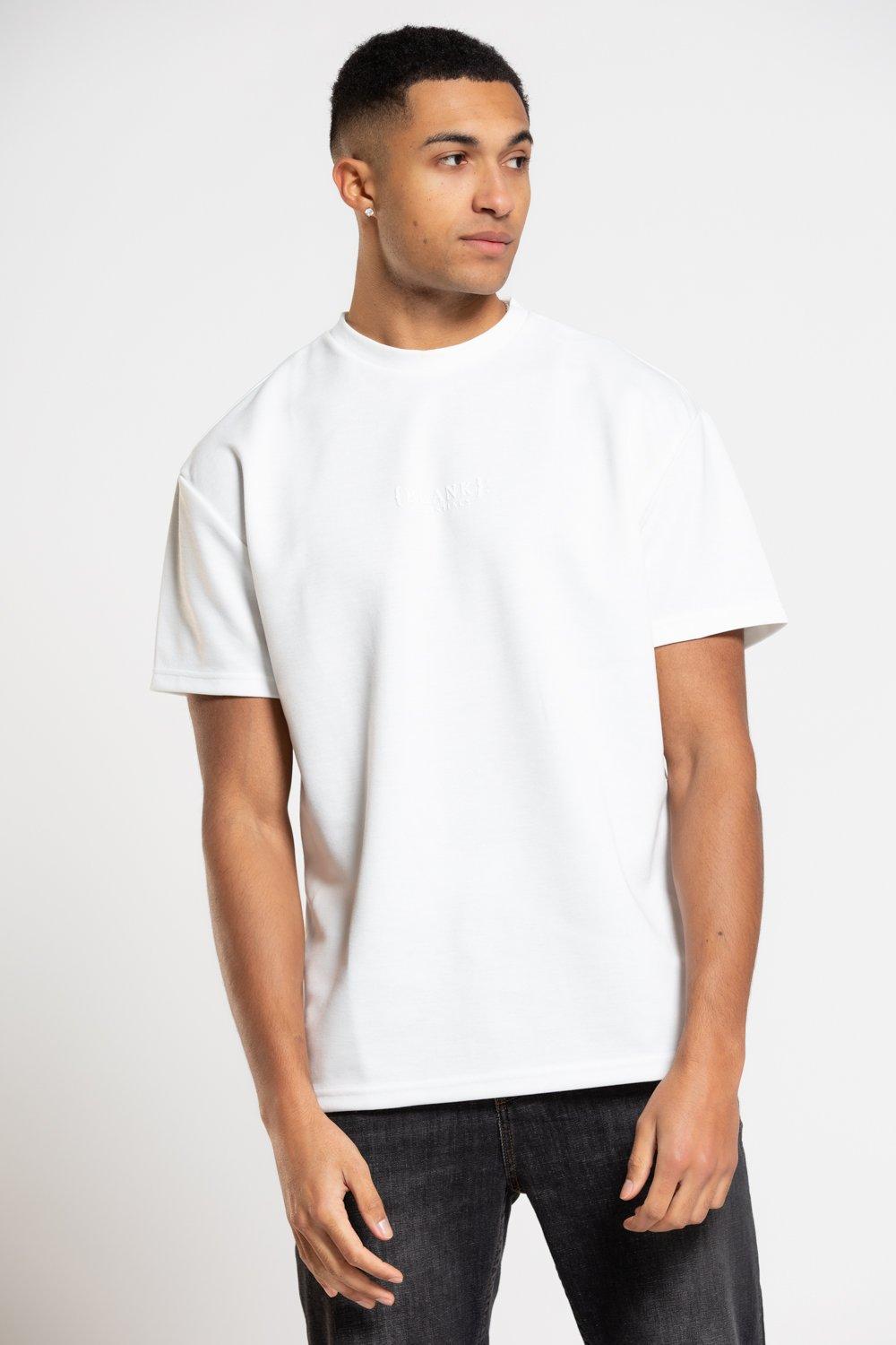 blank hoodie Футболка с коротким рукавом и логотипом с круглым вырезом Blank Essentials, белый