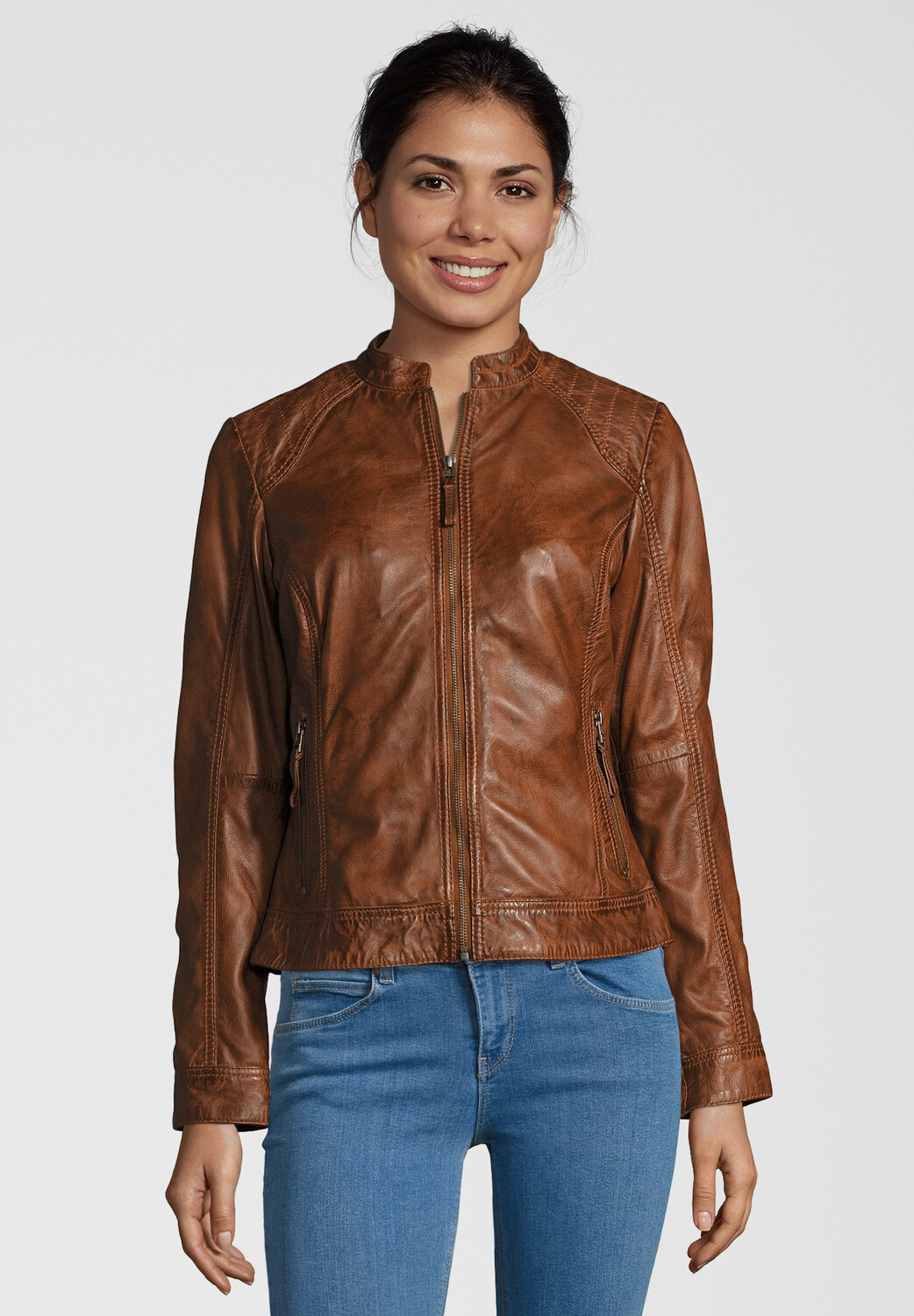 

Кожаная куртка 7eleven Bikerjacke ROSALIE, коньячный