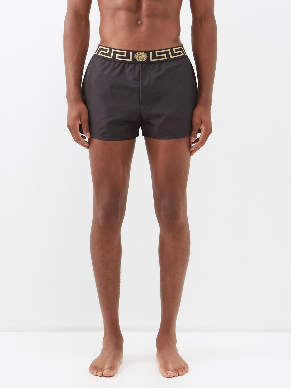 

Шорты для плавания из жаккардовой ткани с декором medusa Versace, черный