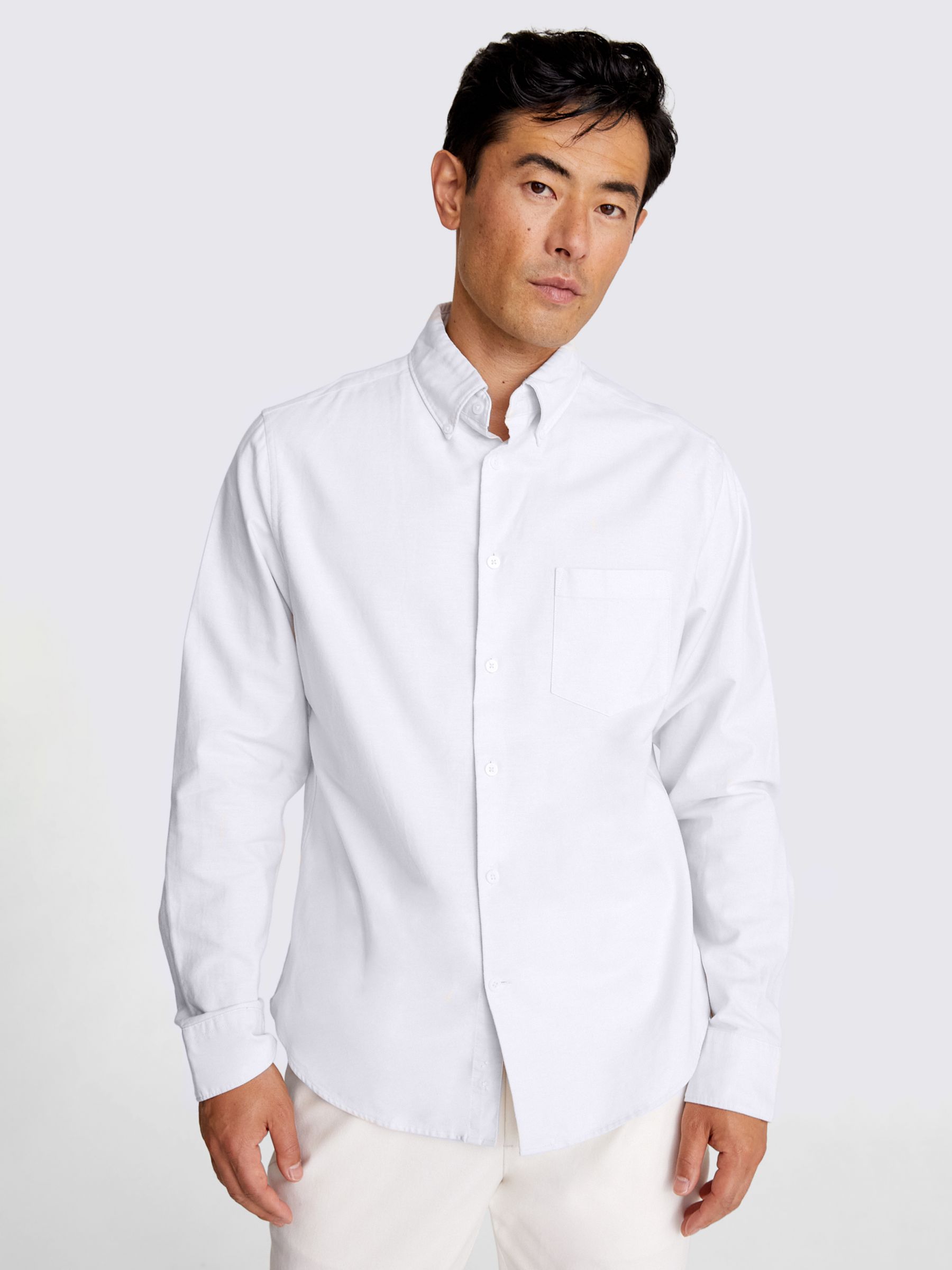 Постиранная оксфордская рубашка Moss, белый