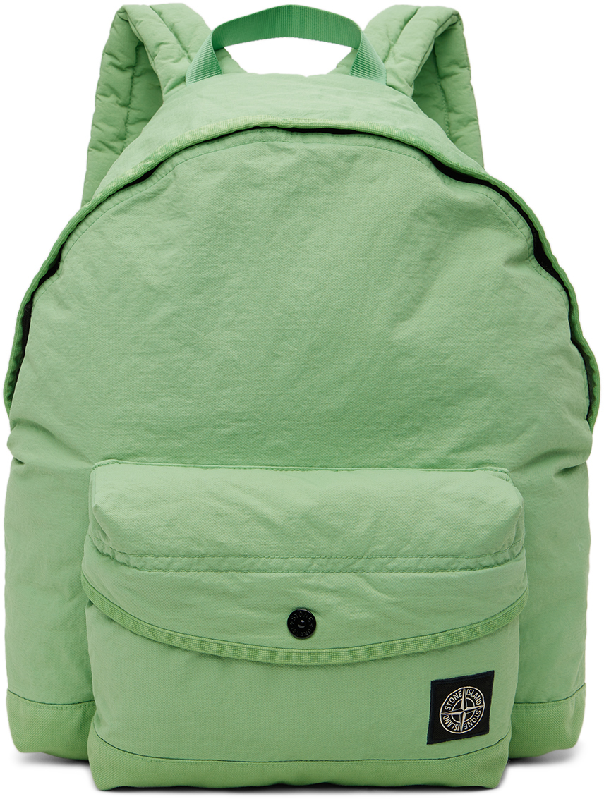 Детский зеленый рюкзак с нашивкой-логотипом Stone Island Junior
