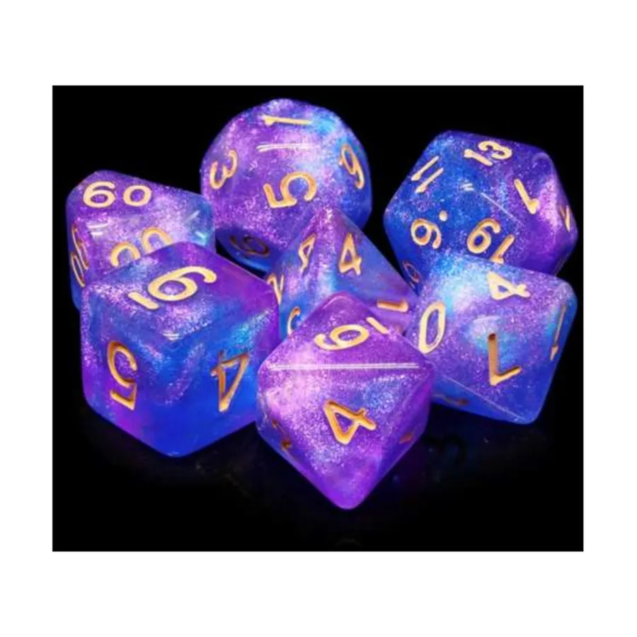 

Набор Poly - Секретные звезды с золотом (7), Dice Sets - Resin/Acrylic - Blue, Green, & Purple (Foam Brain Games)