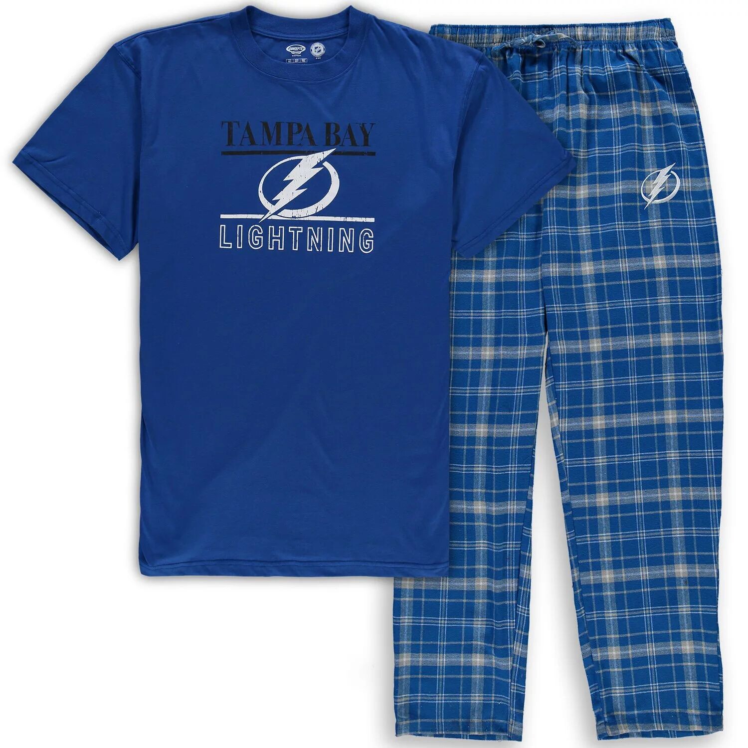 

Мужской комплект для сна с футболкой и брюками Concepts Sport Blue Tampa Bay Lightning Big & Tall Lodge