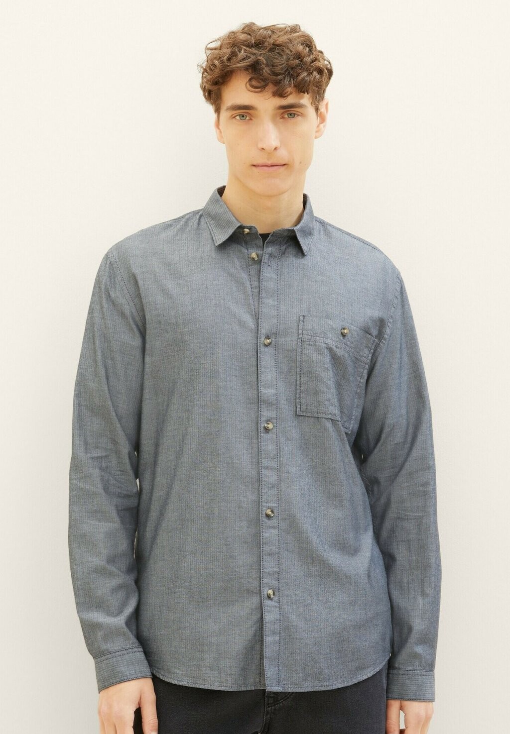 

Рубашка TOM TAILOR DENIM, цвет black mini herringbone