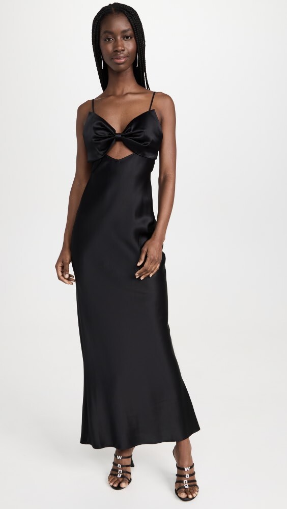

Платье Fleur du Mal Bow Slip, черный