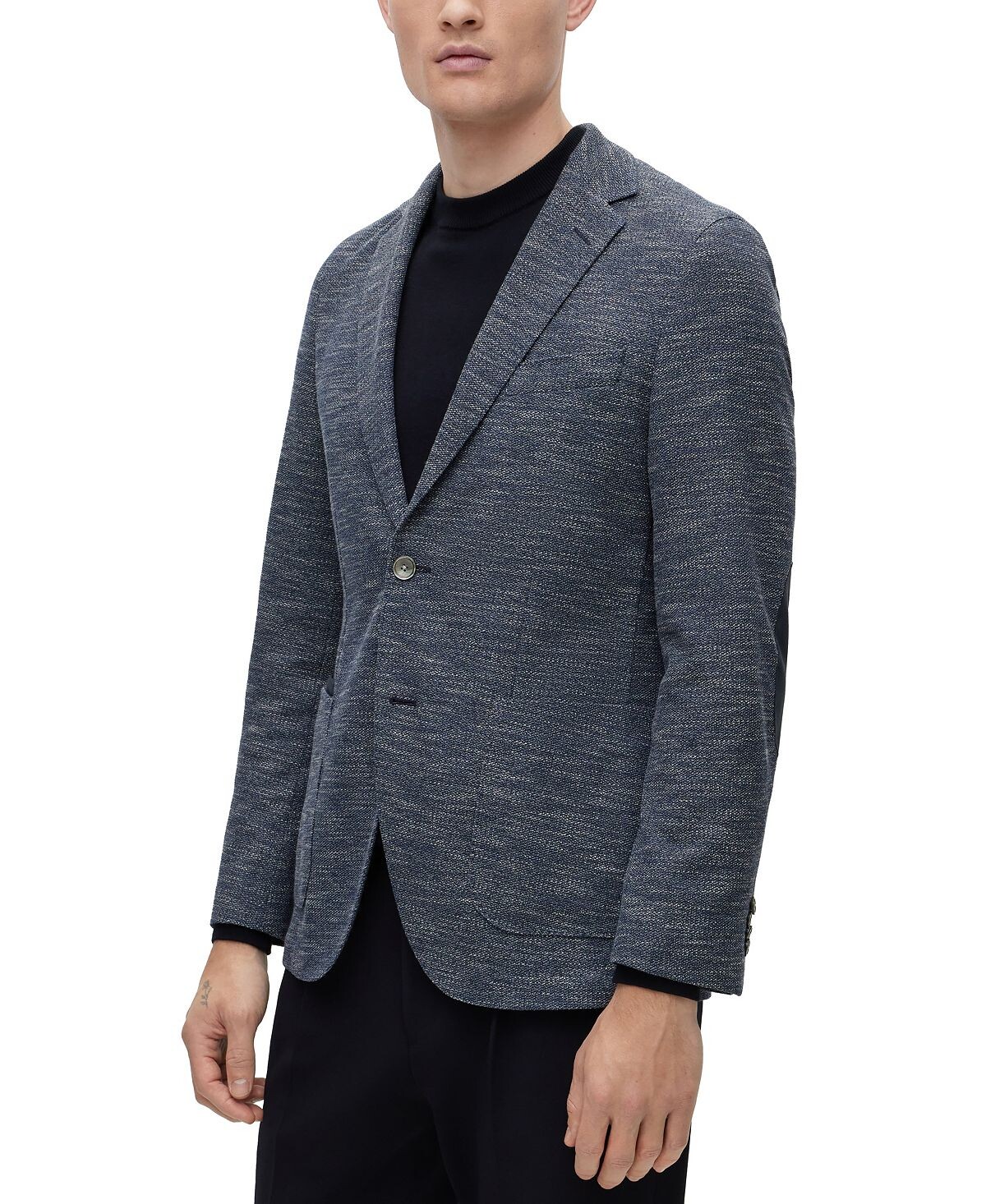 

Мужская куртка обычного кроя из ткани с микрорисунком Hugo Boss