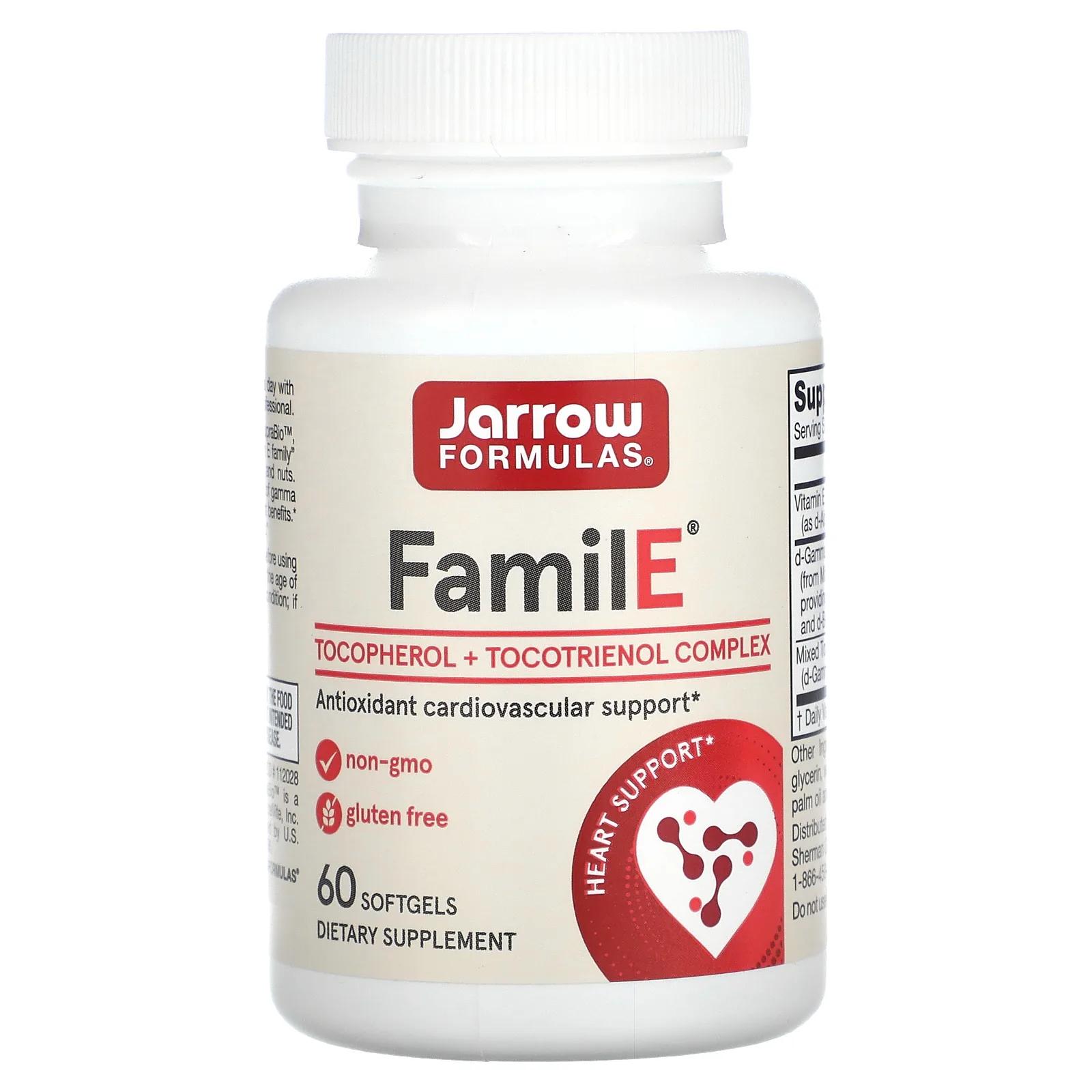 Jarrow Formulas Famil-E 60 капсул витамин e комплекс токоферолов jarrow formulas famil e 60 шт