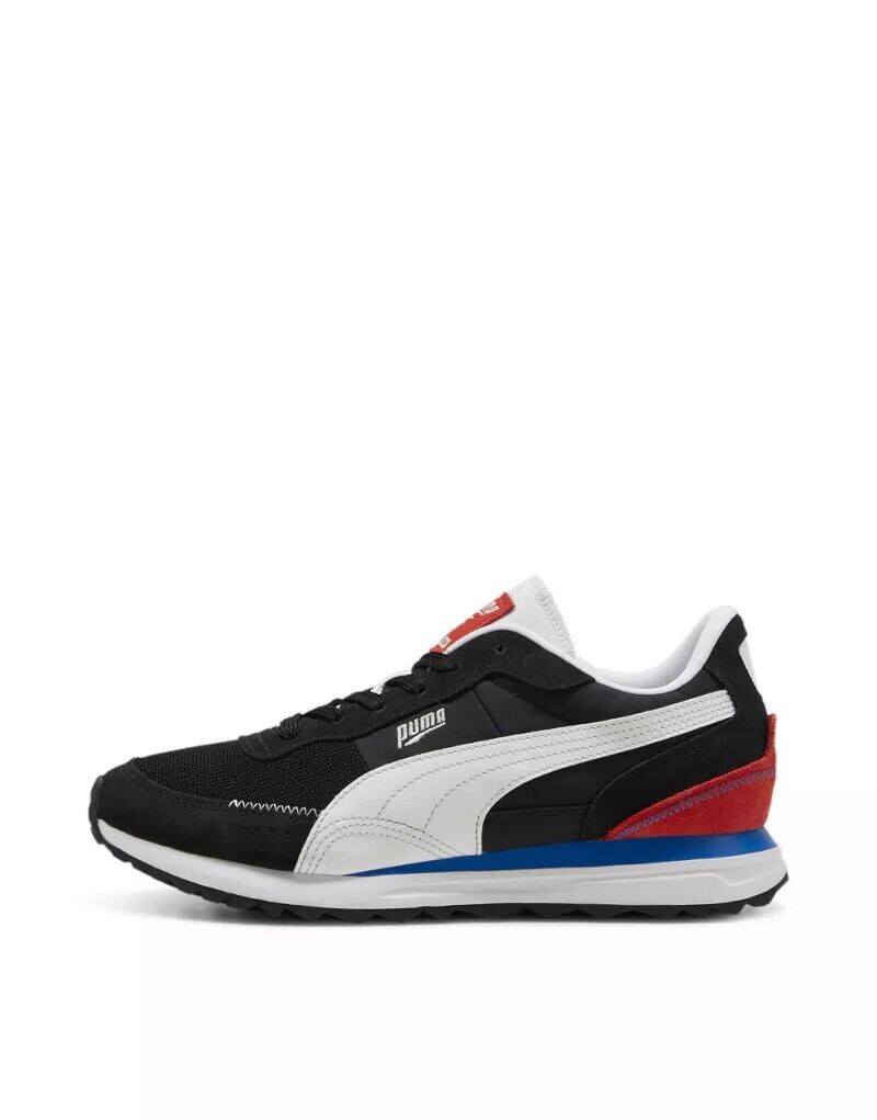 

Черно-белые замшевые кроссовки Puma Road Rider