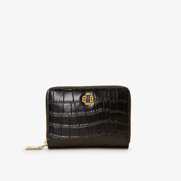 

Кошелек Clover из кожи с тиснением под крокодила Maje, цвет noir / gris
