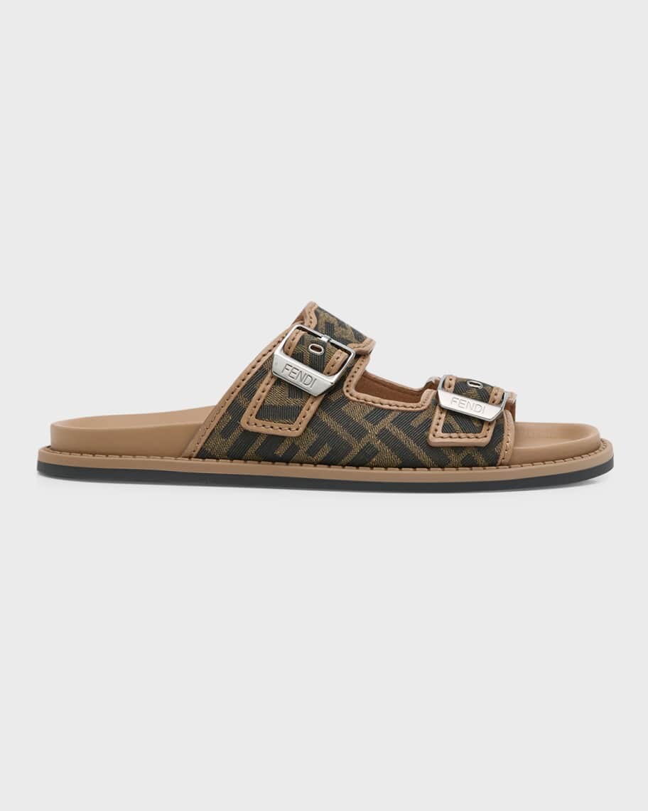 

Мужские жаккардовые шлепанцы с логотипом FF Fendi