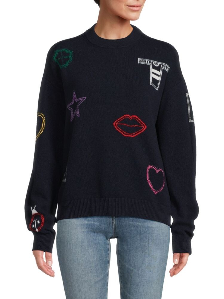 

Шерстяной свитер с принтом Sonia Rykiel, цвет Blue Black