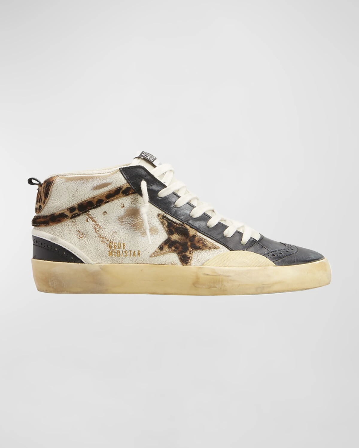 

Кожаные кроссовки Mid Star в деревенском стиле Golden Goose, цвет Tobaccoblackbeige Brown Leo