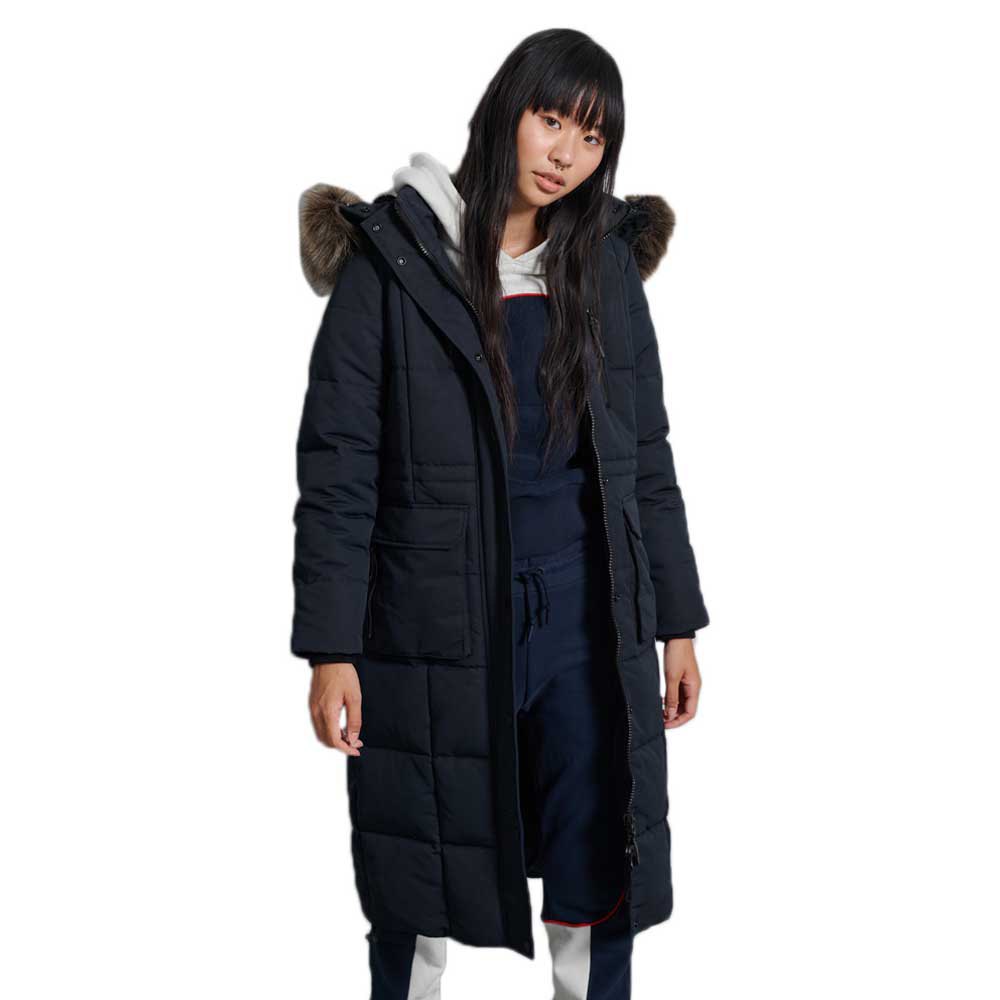 

Куртка Superdry Longline Faux Fur Everest, черный