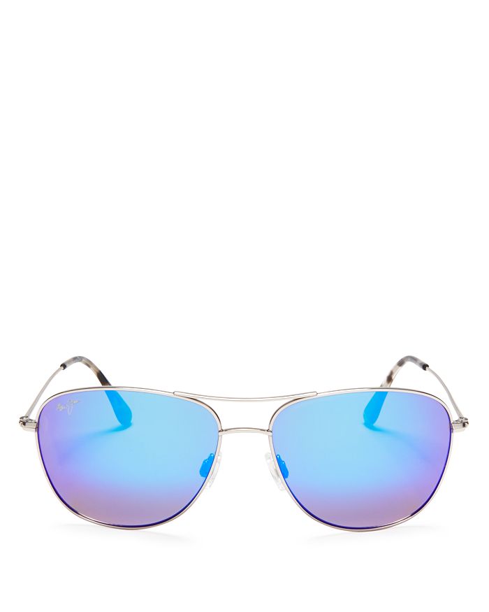Поляризованные солнцезащитные очки-авиаторы Cliff House Brow Bar, 59 мм Maui Jim солнцезащитные очки kou maui jim цвет navy blue blue hawaii