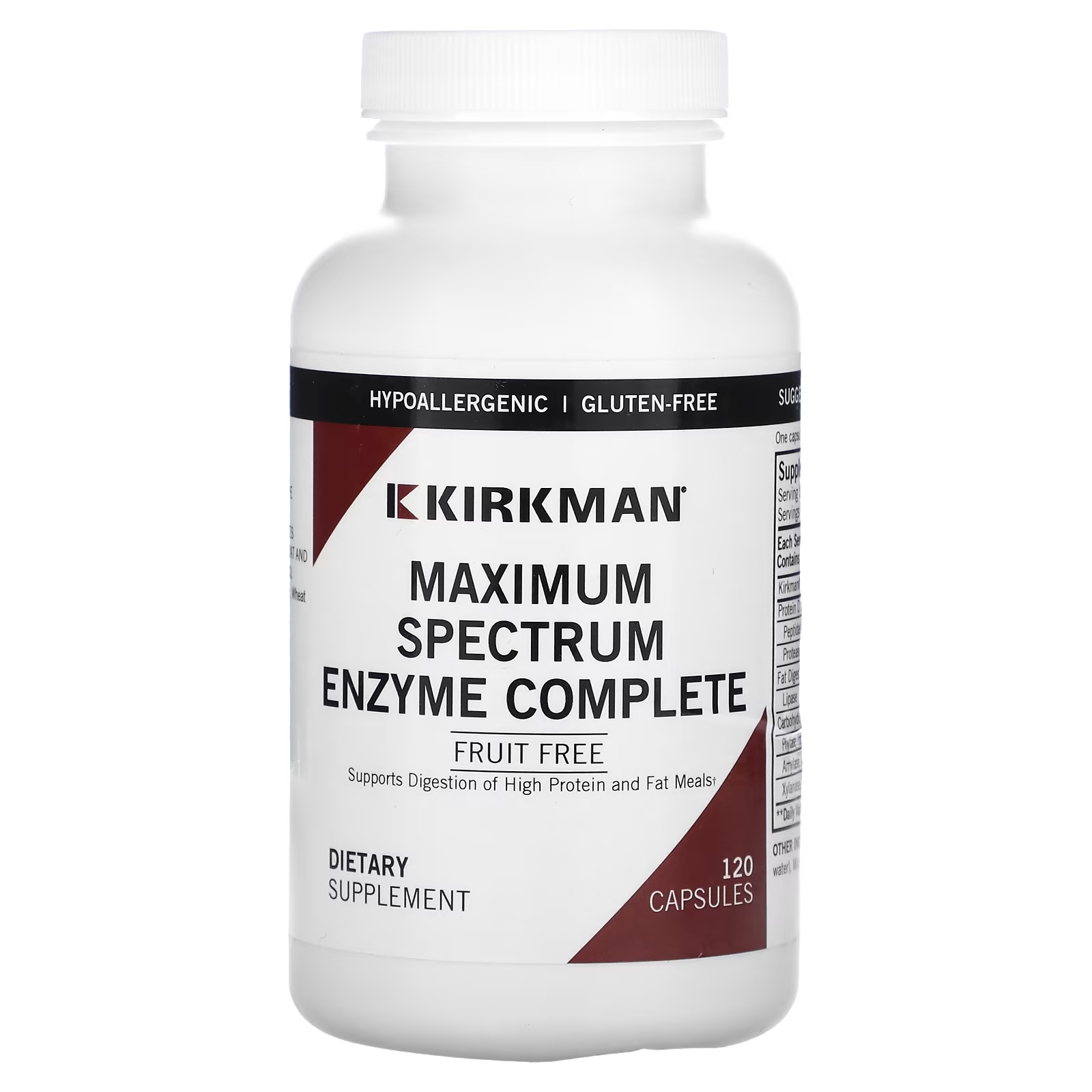 Пищевая добавка Kirkman Labs Maximum Spectrum, 120 капсул kirkman labs ферментная добавка 180 капсул