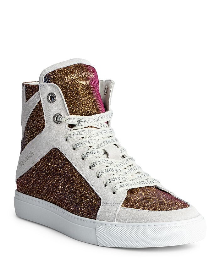 

Женские высокие кроссовки ZV1747 Flash Glitter Zadig & Voltaire