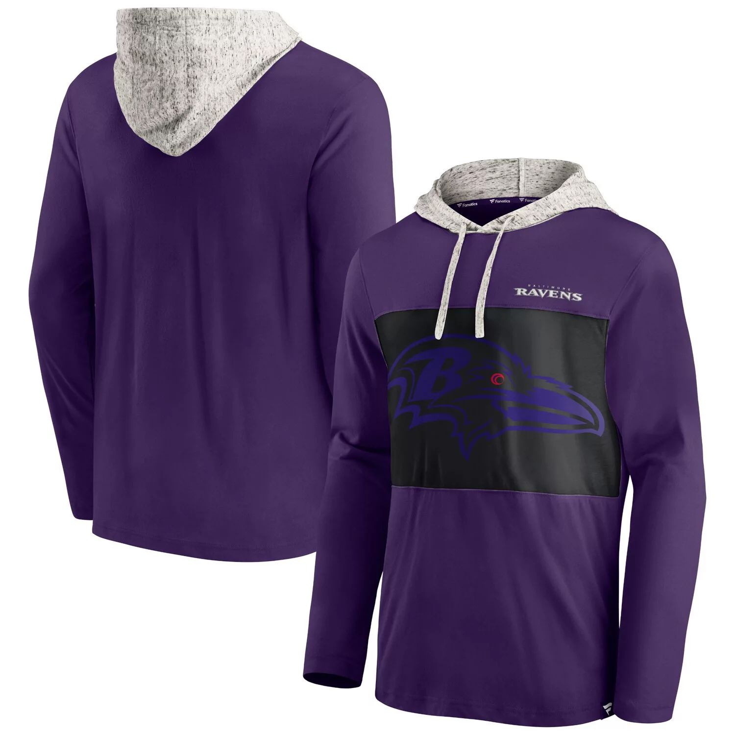 цена Мужская фиолетовая футболка с капюшоном с длинным рукавом и логотипом Baltimore Ravens Fanatics