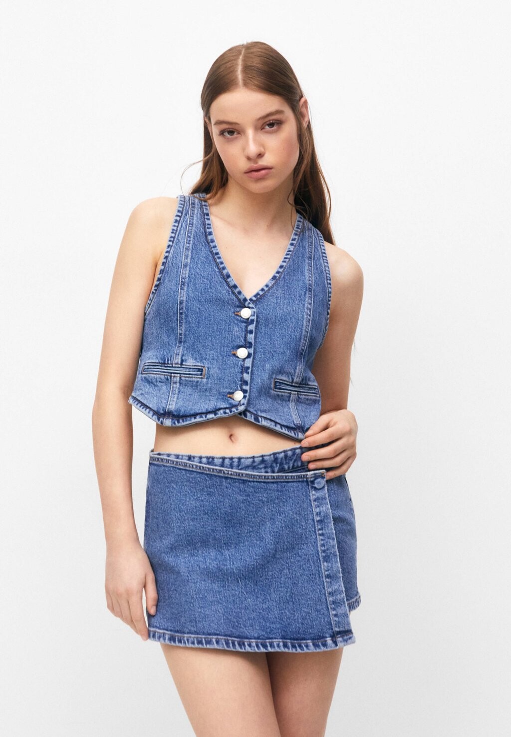 

Юбка с запахом PULL&BEAR, синий
