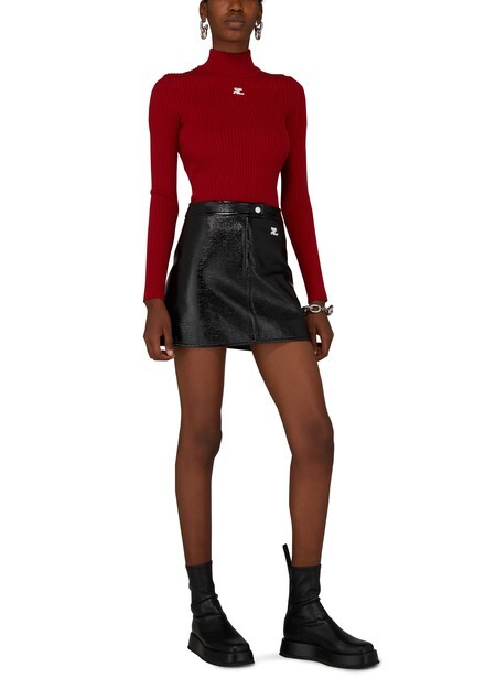 

Виниловая юбка Reedition Courreges, черный