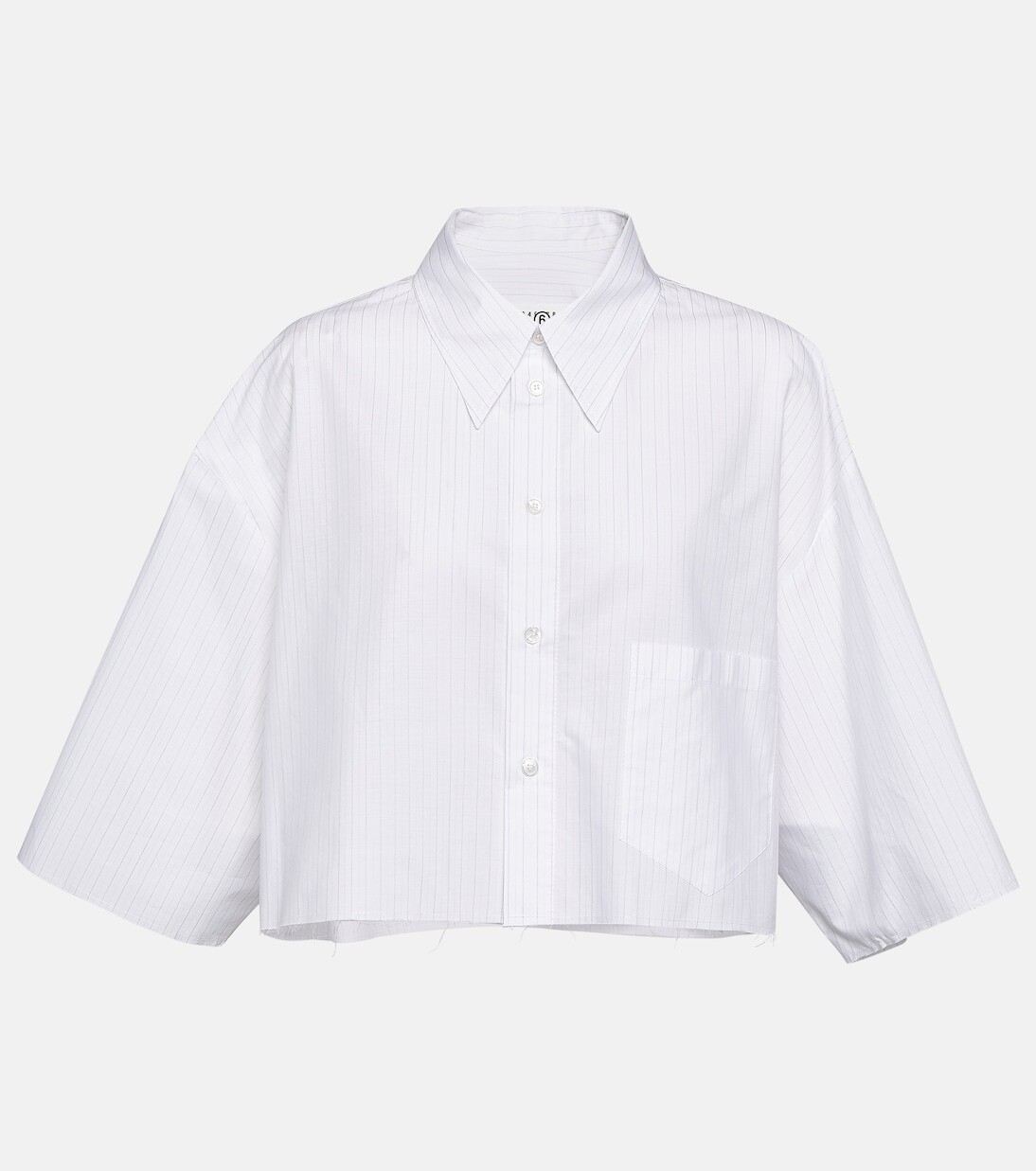 

Укороченная рубашка из хлопка Mm6 Maison Margiela, белый