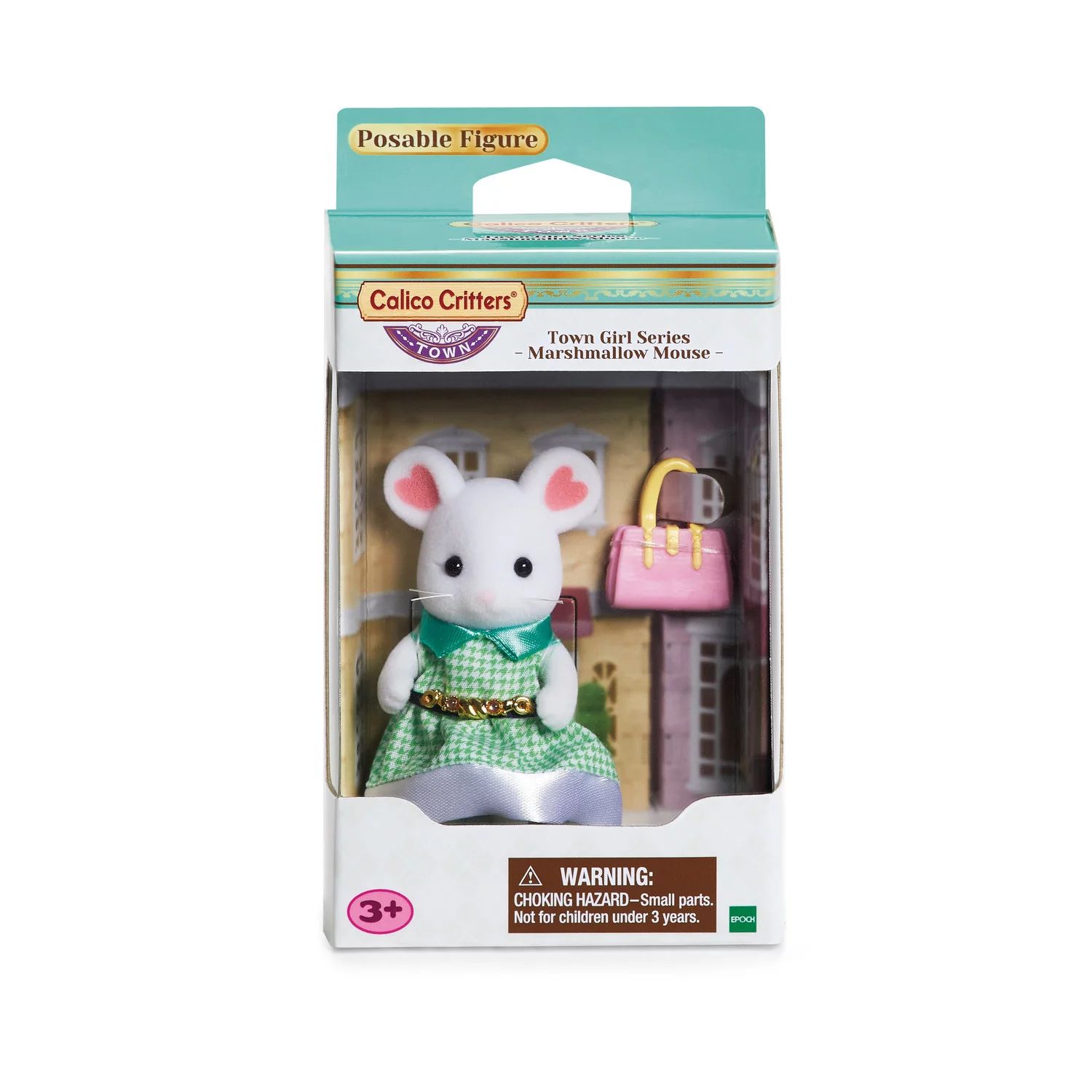 Коллекционная фигурка куклы Calico Critters Town серии Marshmallow Mouse с модными аксессуарами Calico Critters