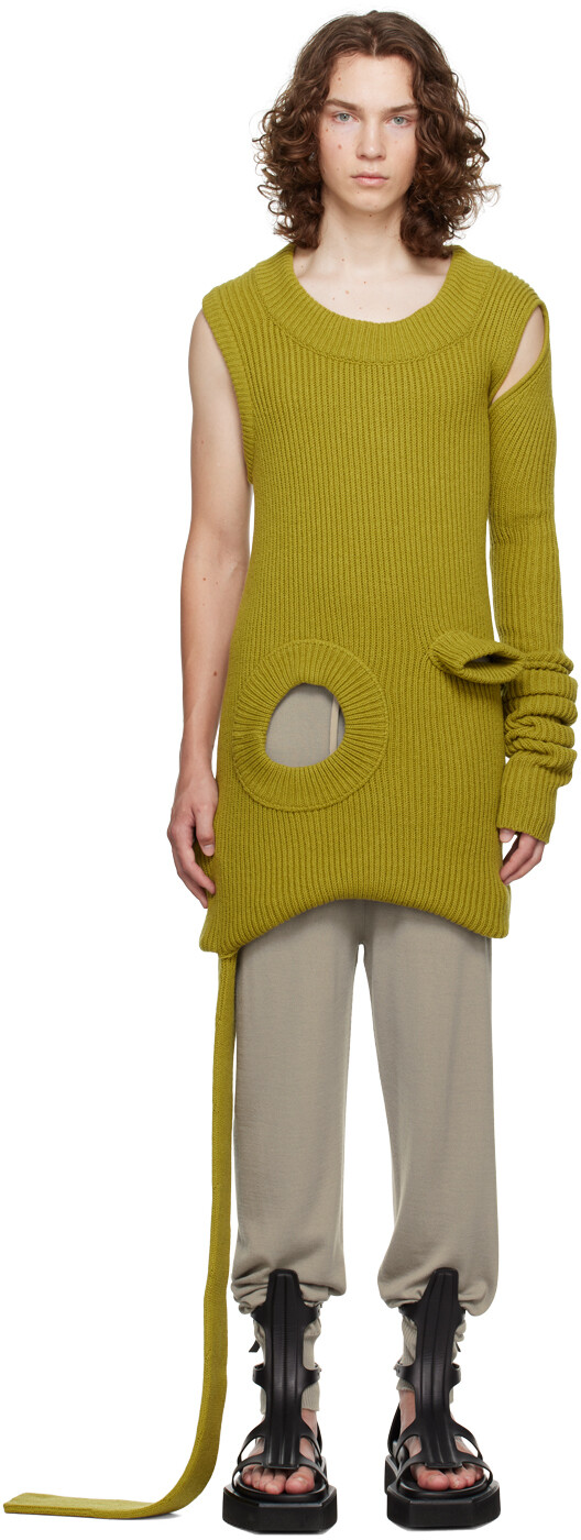 

Зеленый банановый свитер Rick Owens