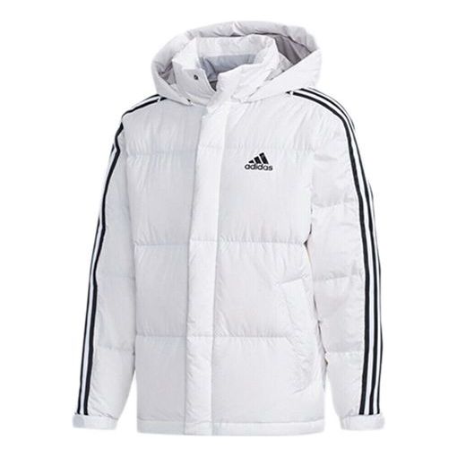 Пуховик adidas 3ST Puff Down Outdoor protection against cold Stay Warm hooded down Jacket White, белый цена и фото