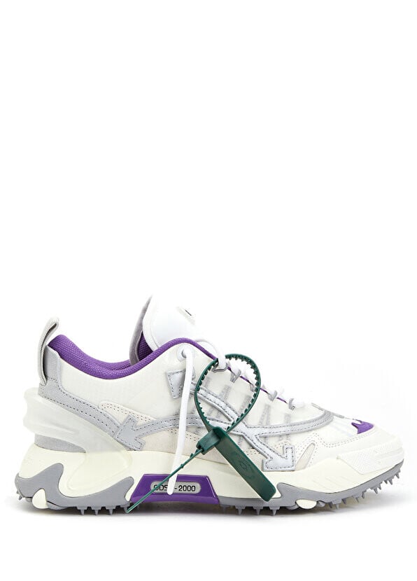 

Бело-фиолетовые женские кроссовки с логотипом Off-White