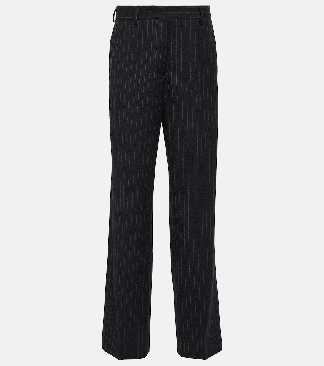 

Прямые брюки из шерсти в тонкую полоску Dries Van Noten, черный