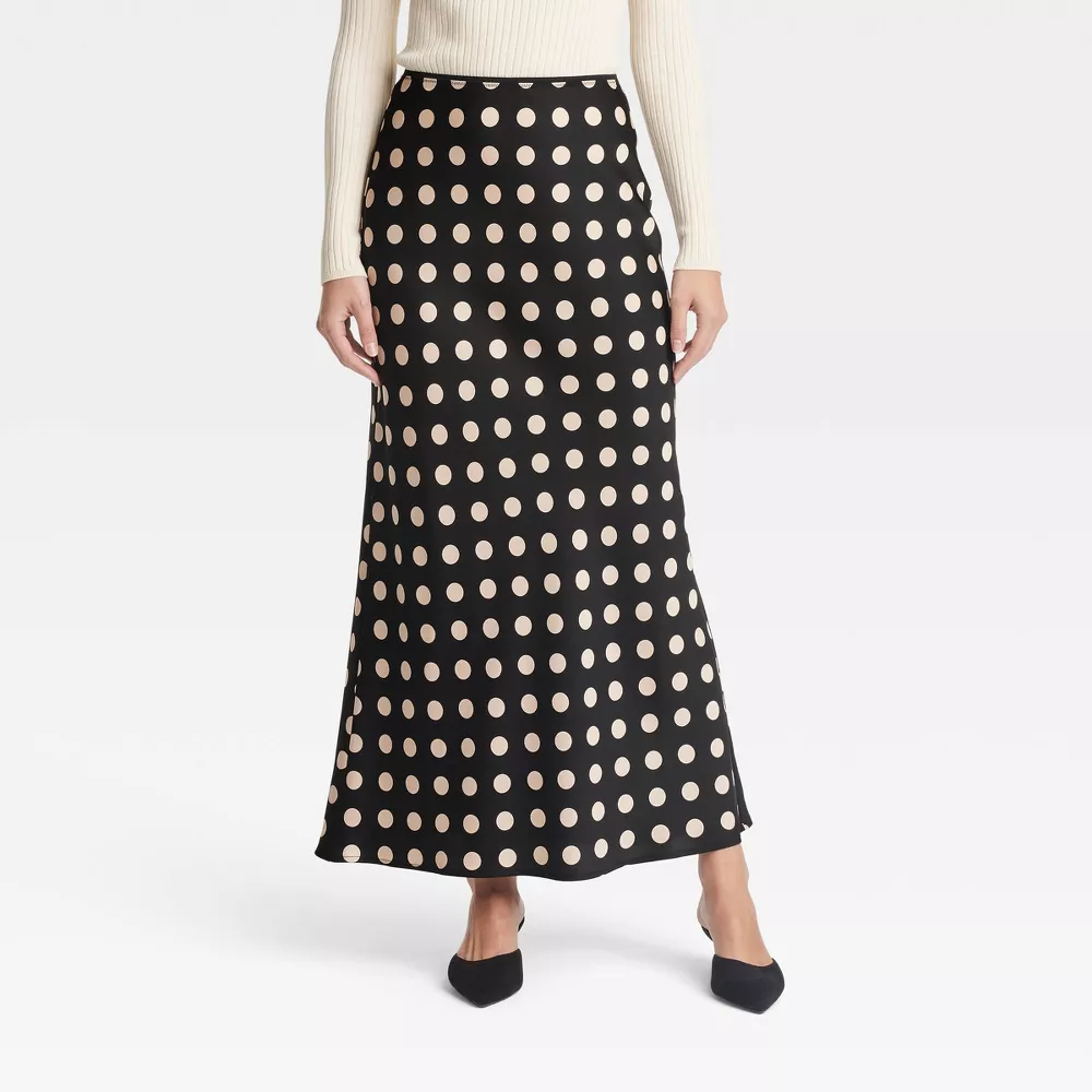 

Женская юбка-комбинация макси - A New Day, цвет Black/Cream Polka Dot