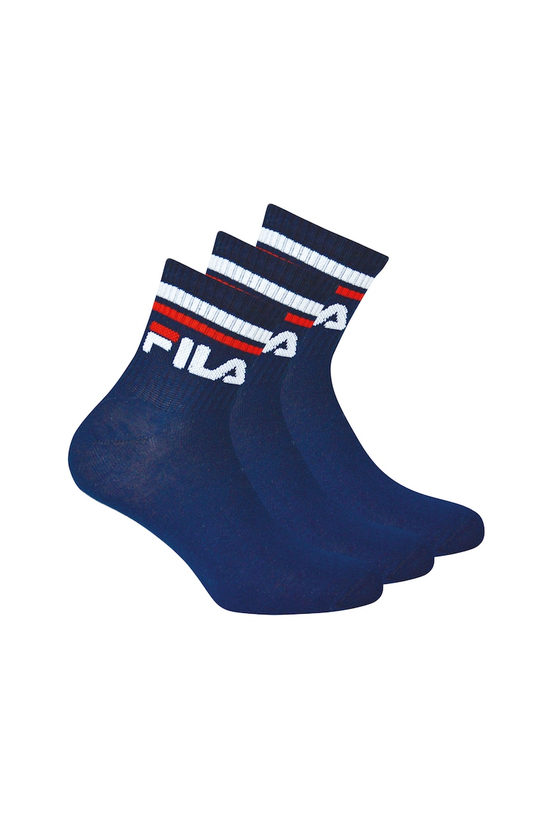 Короткие носки с логотипом - 3 пары Fila, синий короткие носки 3 пары синий