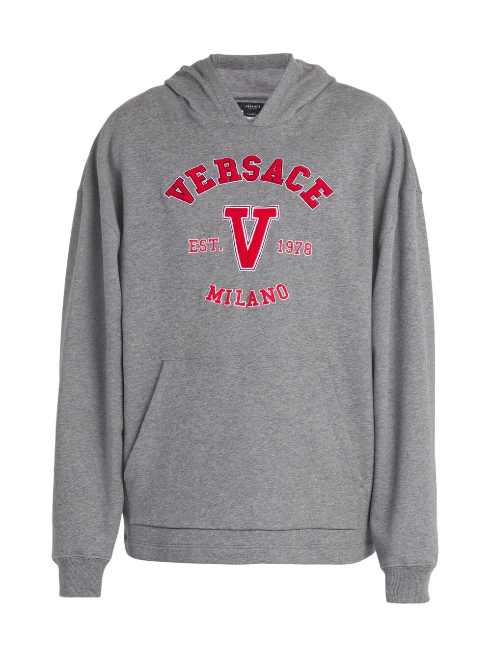 

Толстовка с капюшоном с логотипом Varsity Versace, серый