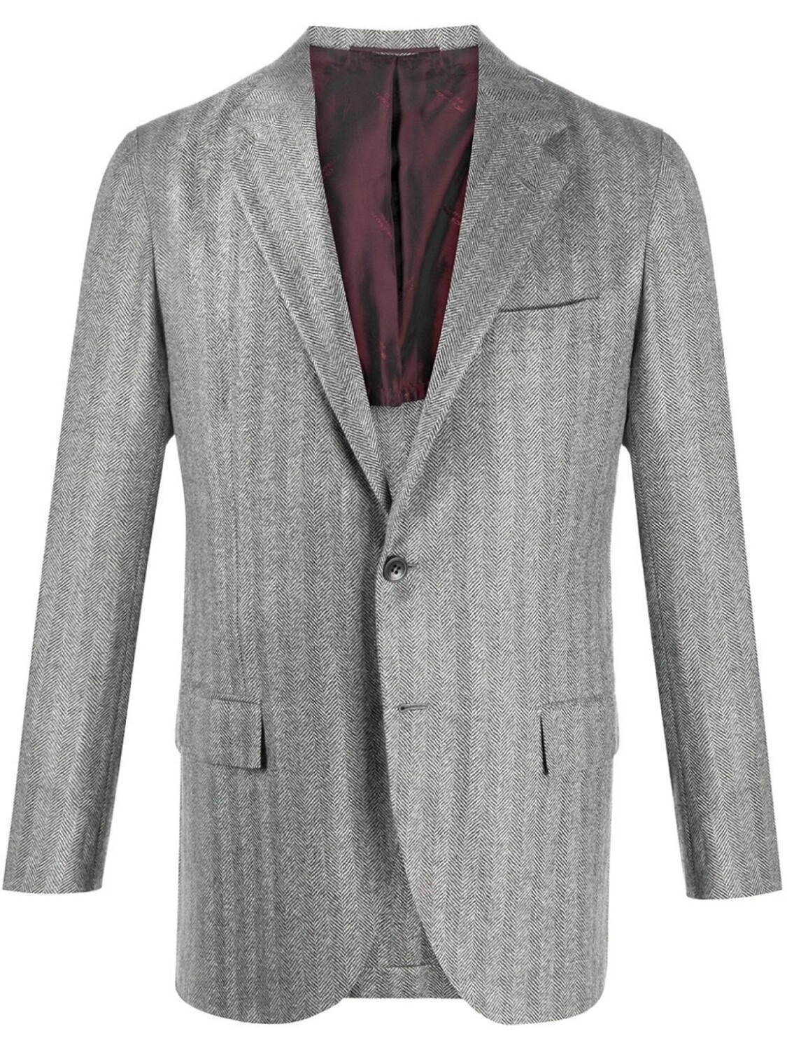 

Kiton пиджак в тонкую полоску, серый