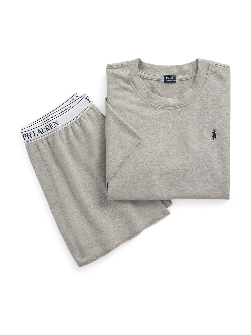 

Пижама Polo Ralph Lauren Short Sleeve Shirt & Short Set, пестрый серый