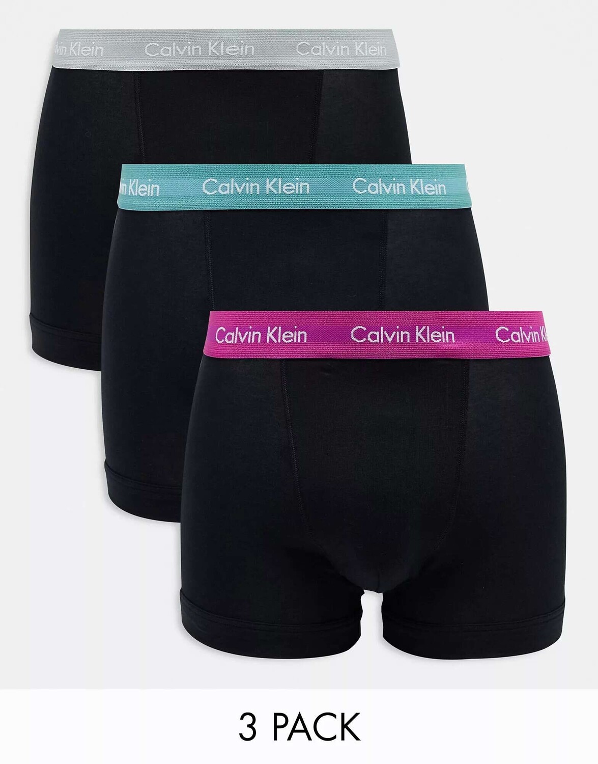 

Три пары плавок Calvin Klein с цветным поясом черного цвета