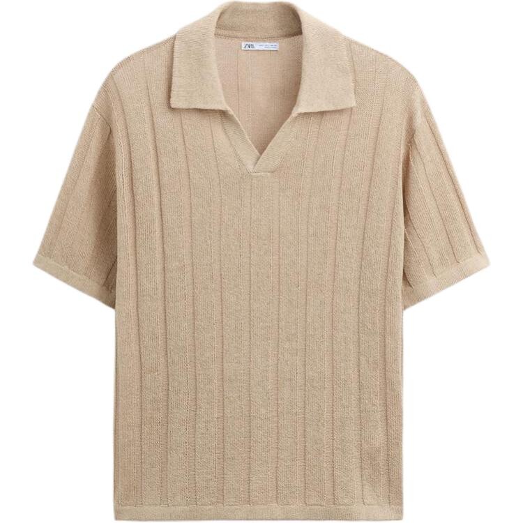 

Рубашка поло мужская бежевая Zara, цвет Tan