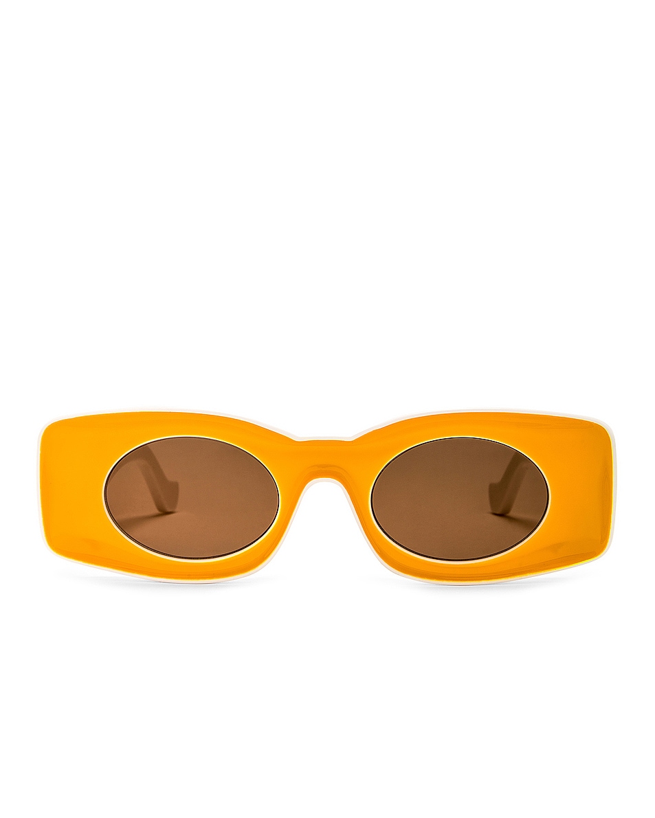 Солнцезащитные очки Loewe Paula'S Ibiza Rectangle, цвет Shinny Sunny Yellow