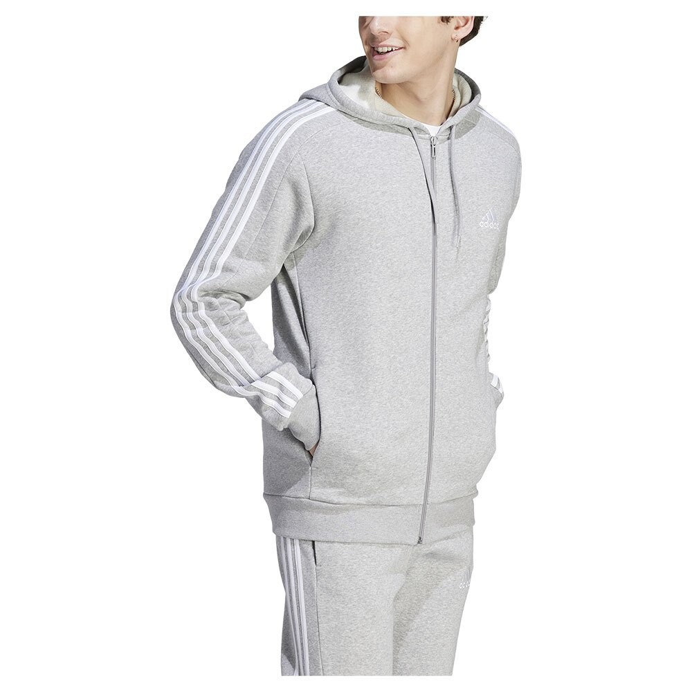 

Толстовка adidas Sportswear Essentials Fleece 3 Stripes Full Zip, серый