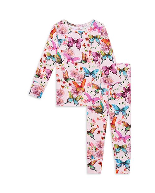 Пижамный комплект с принтом бабочки для девочек Posh Peanut, цвет Pink