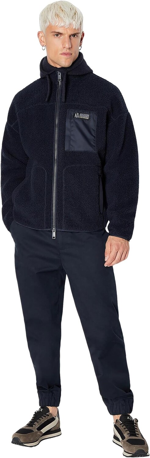 

Куртка Collegiate Teddy Fleece Armani Exchange, темно-синий