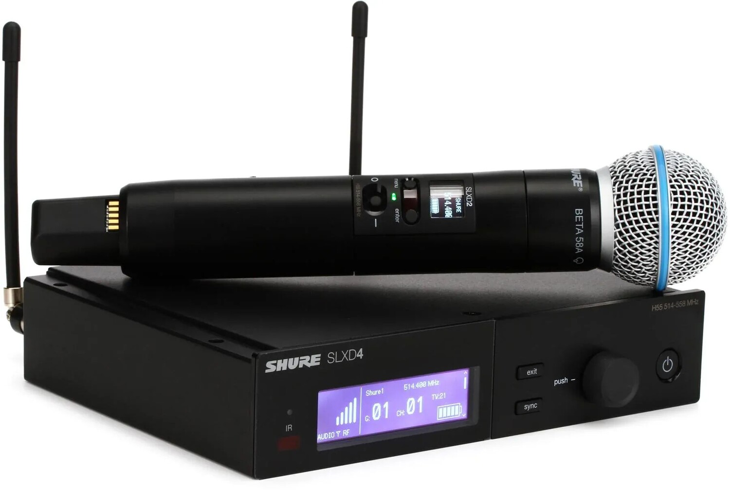 

Цифровая беспроводная портативная микрофонная система Shure SLXD24/B58 — диапазон H55